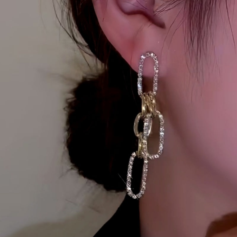14K Gold-Plated Elegant Chain Tassel Earrings