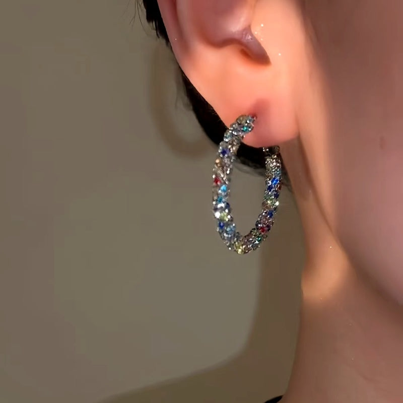 14K Gold-Plated Elegant Colorful Hoop Earrings