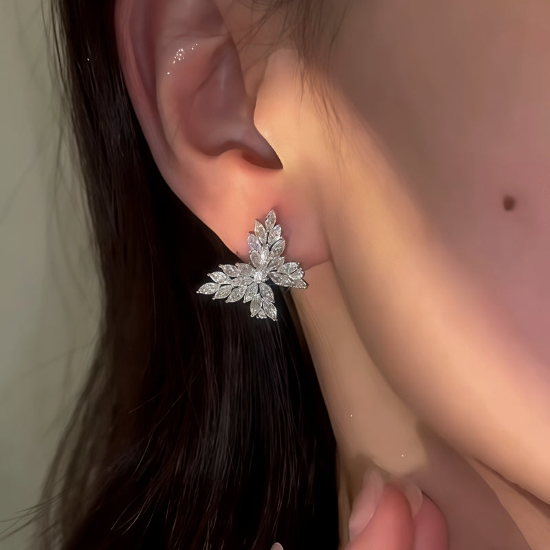 14K Gold-Plated Elegant Diamond Butterfly Earrings