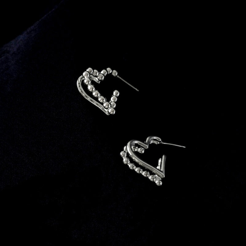 14K Gold-Plated Elegant Double-Layer Hollow Heart Earrings