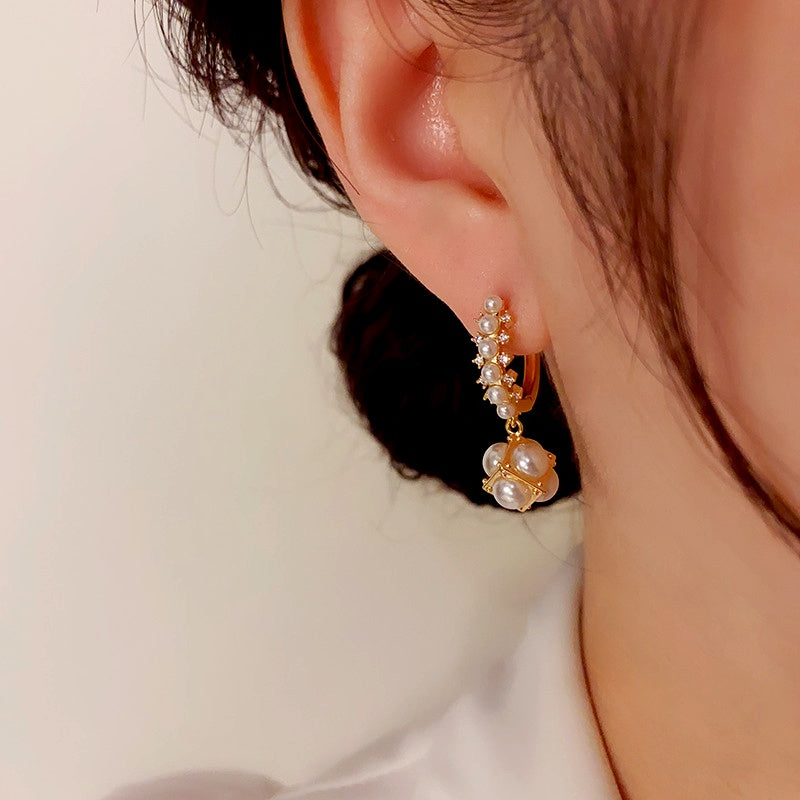 14K Gold-Plated Elegant Gentle Pearl Ball Earrings