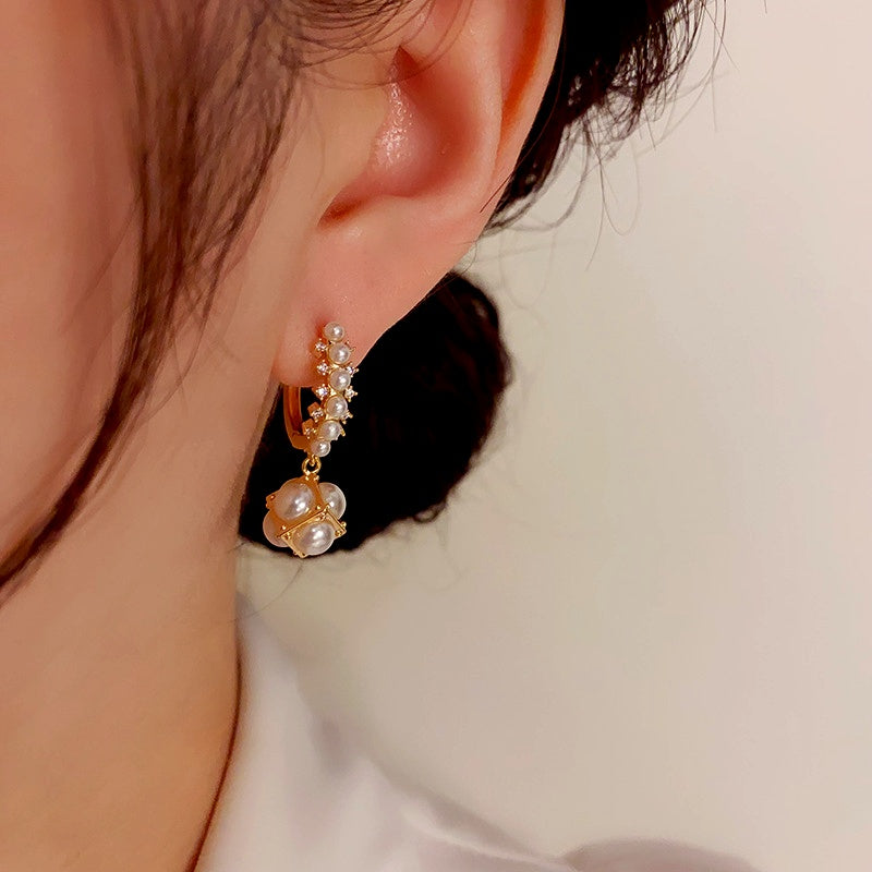 14K Gold-Plated Elegant Gentle Pearl Ball Earrings