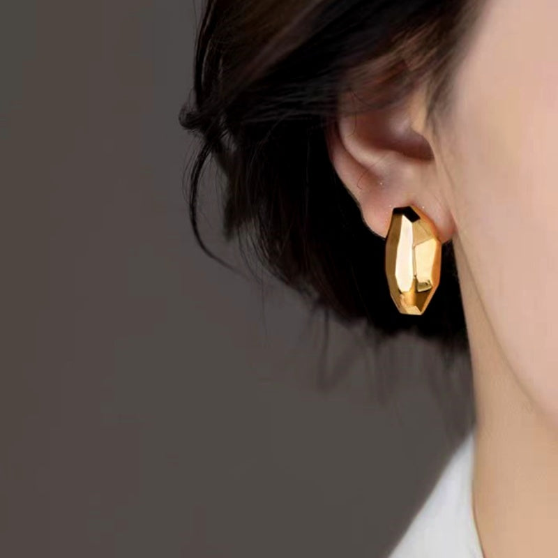 14K Gold-Plated Elegant Geometric Prism Earrings
