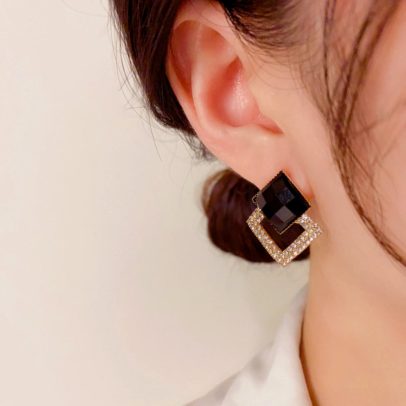 14K Gold-Plated Elegant Geometric Square Earrings