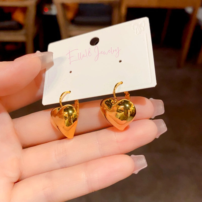 14K Gold-Plated Elegant Heart-Design Earrings