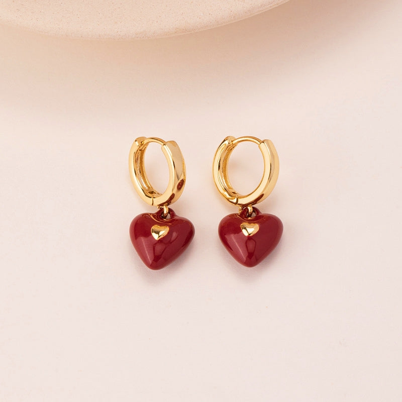 14K Gold-Plated Elegant Heart-Design Earrings