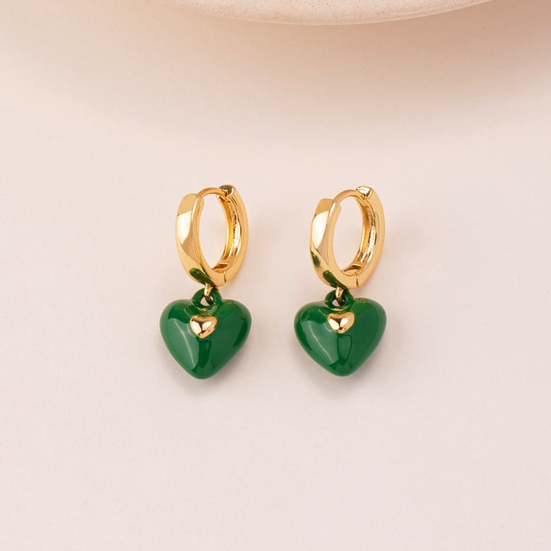 14K Gold-Plated Elegant Heart-Design Earrings