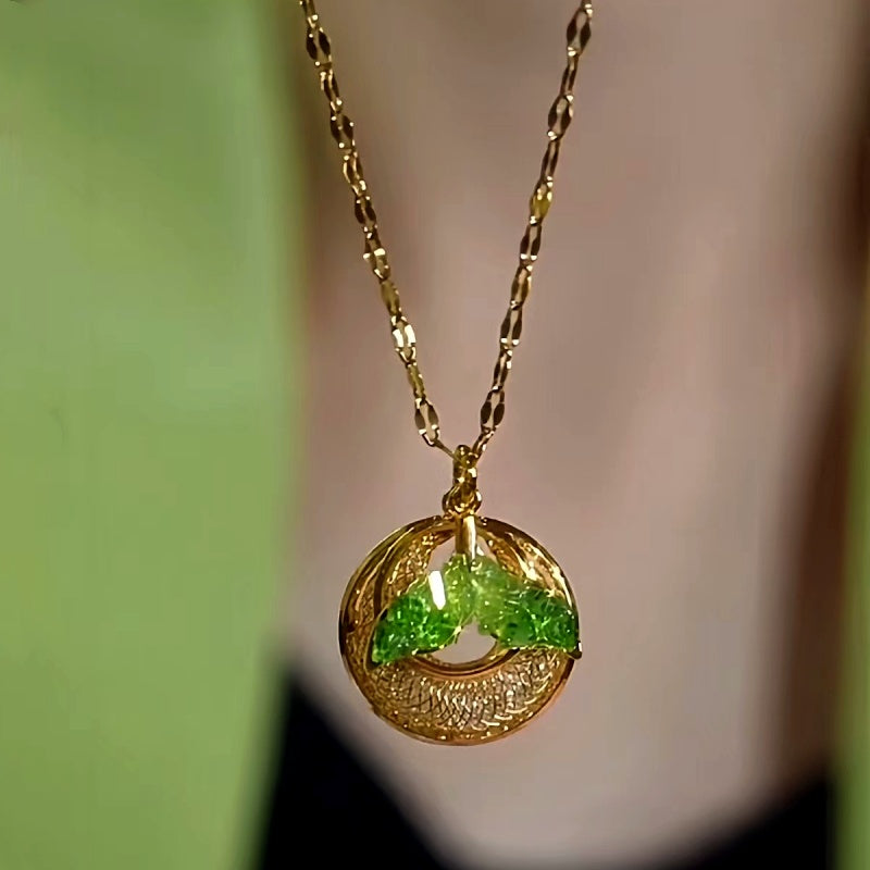 14K Gold-Plated Elegant Mesh Crystal Hoop Necklaces