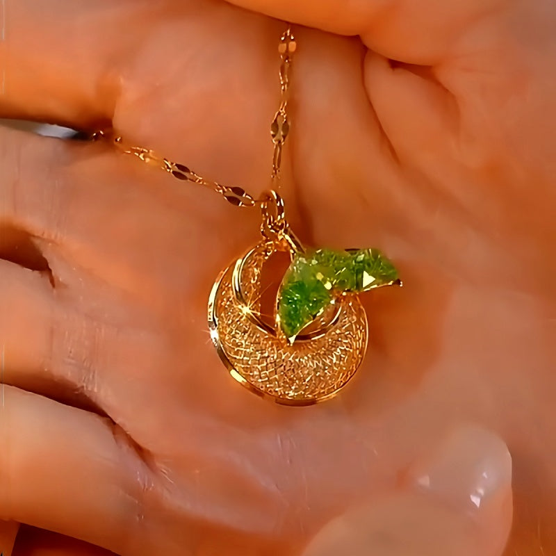 14K Gold-Plated Elegant Mesh Crystal Hoop Necklaces