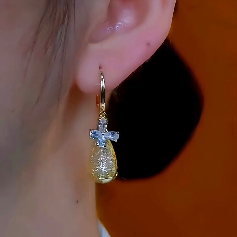 14K Gold-Plated Elegant Mesh Drop Earrings