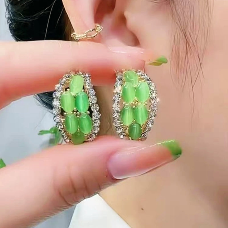 14K Gold-Plated Elegant Opal Studs