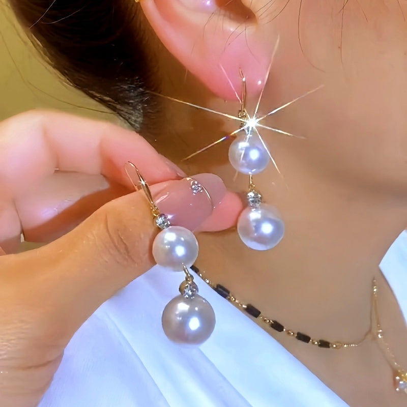 14K Gold-Plated Elegant Pearl Earrings