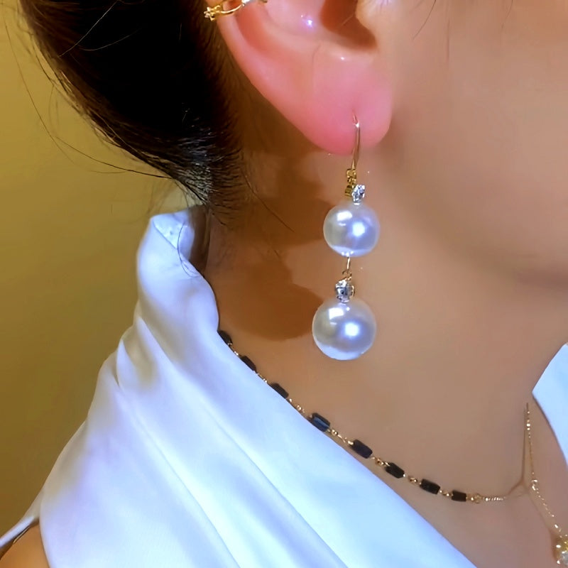 14K Gold-Plated Elegant Pearl Earrings