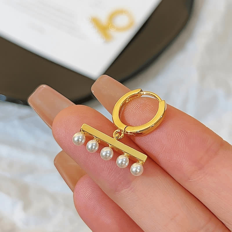 14K Gold-Plated Elegant Pearl Earrings