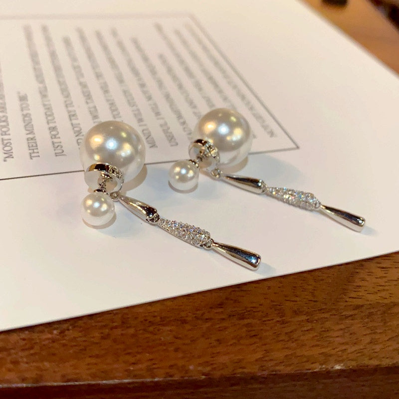 14K Gold-Plated Elegant Pearl Tassel Earrings