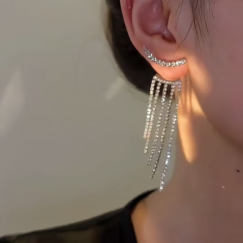 14K Gold-Plated Elegant Rhinestone Earrings