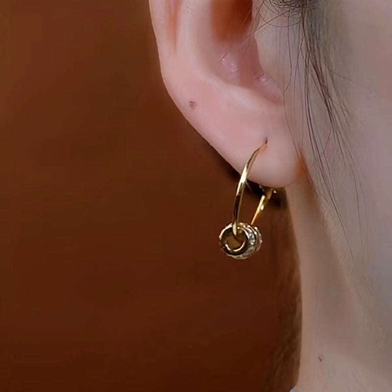 14K Gold-Plated Elegant Ring Hoop Earrings