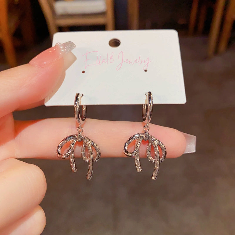 14K Gold-Plated Elegant Simple Bow Earrings