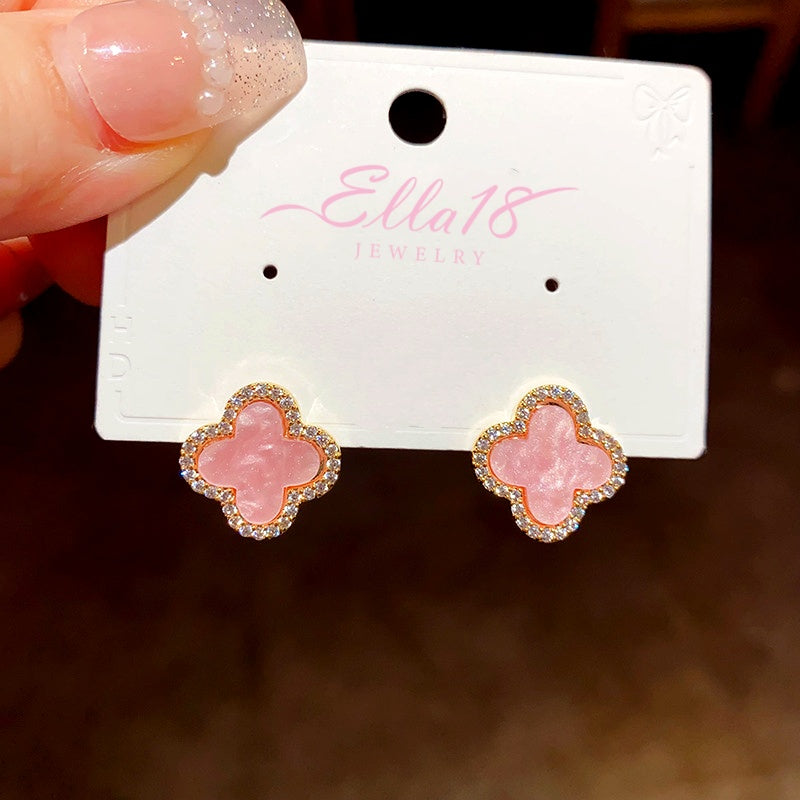 14K Gold-Plated Elegant Simple Flower Stud Earrings