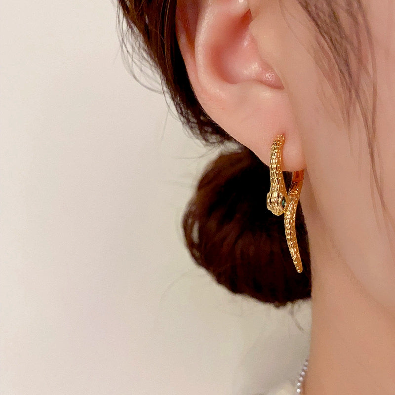 14K Gold-Plated Elegant Snake-Shaped Earrings