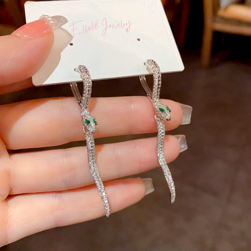 14K Gold-Plated Elegant Snake Design Earrings