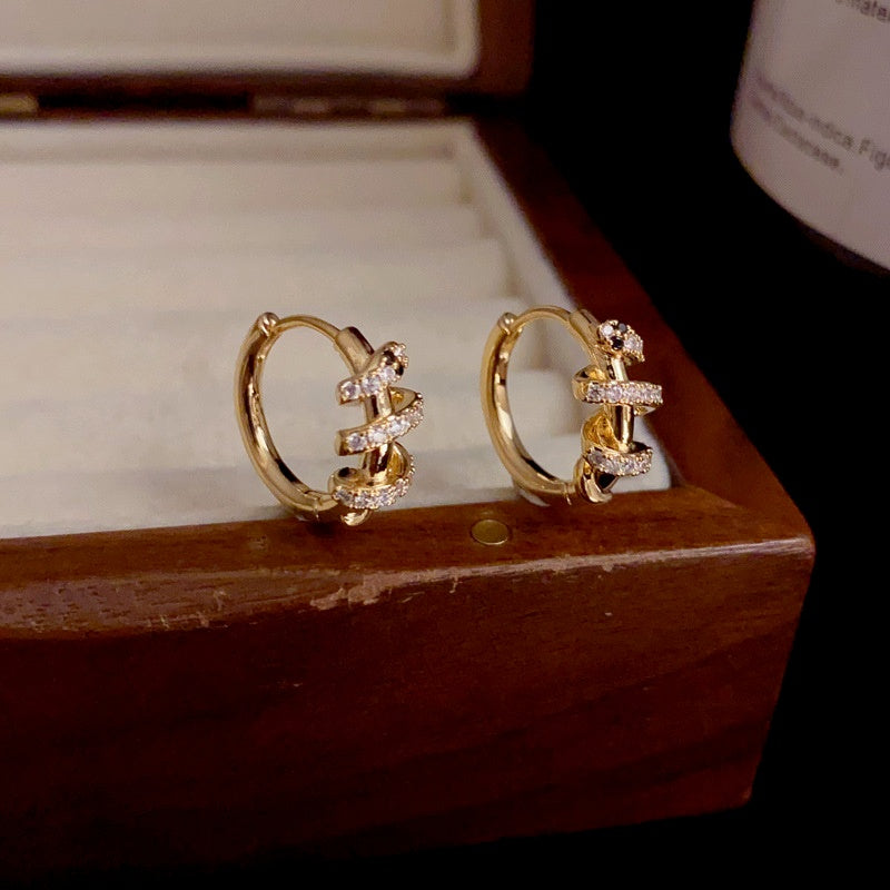 14K Gold-Plated Elegant Snake Design Hoop Earrings