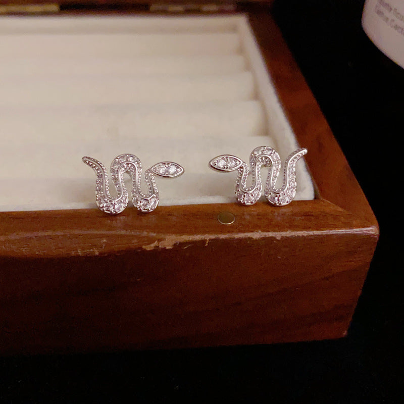14K Gold-Plated Elegant Snake Stud Earrings