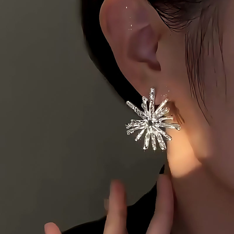 14K Gold-Plated Elegant Snowflake Earrings
