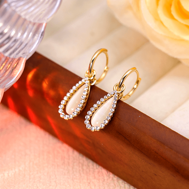 14K Gold-Plated Elegant Tear Drop Earrings