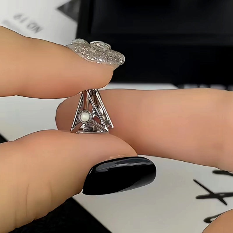14K Gold-Plated Elegant Three-Dimensional Triangle Earrings