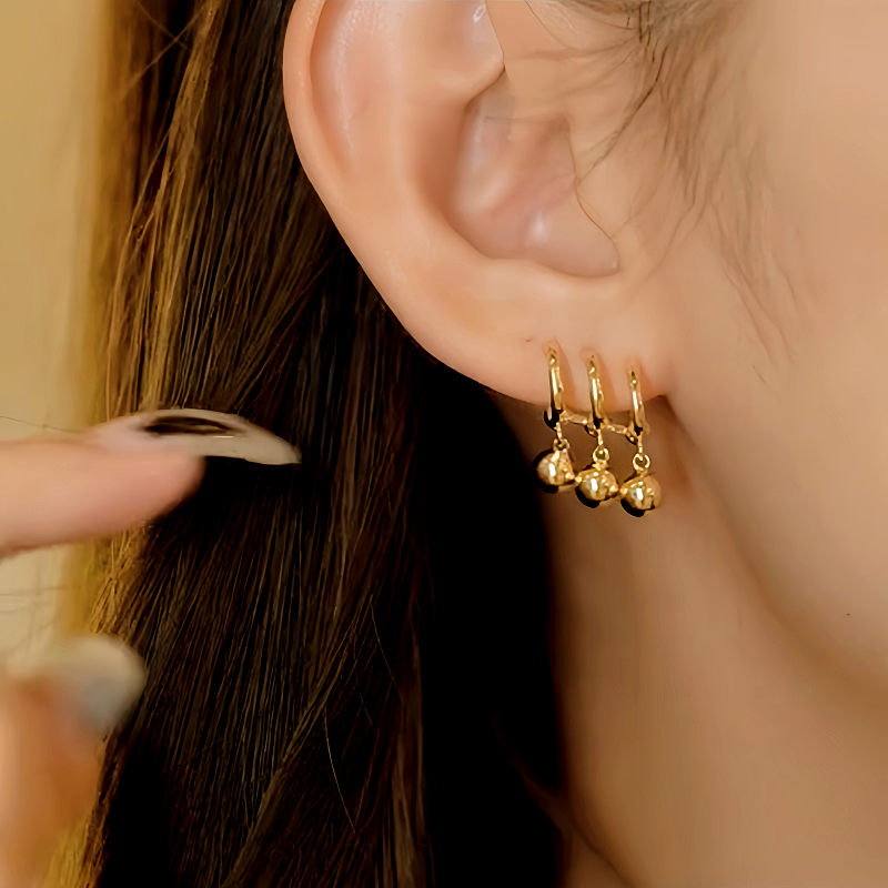 14K Gold-Plated Elegant Three-Layer Water Drop Earrings