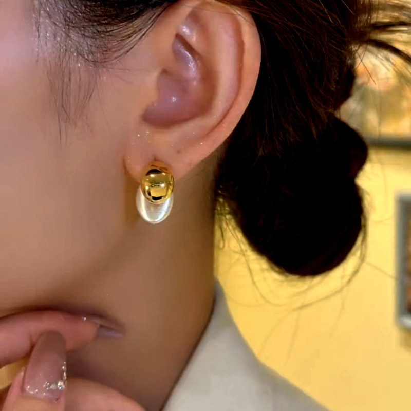 14K Gold-Plated Elegant Two-Piece Water Drop Earrings