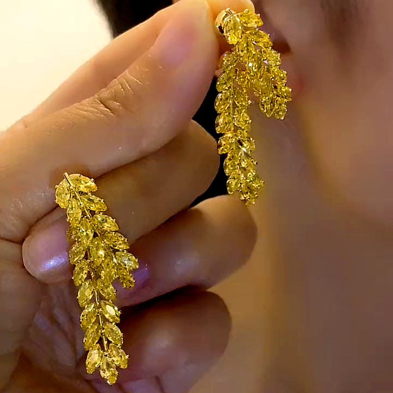 14K Gold-Plated Elegant Wheat Earrings