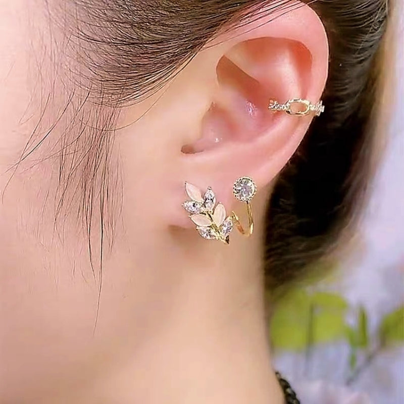 14K Gold-Plated Elegant Wheat Stud Earrings