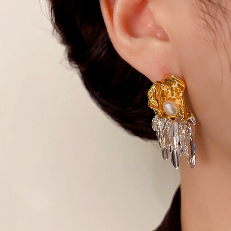 14K Gold-Plated Elegant Wheat Tassel Earrings