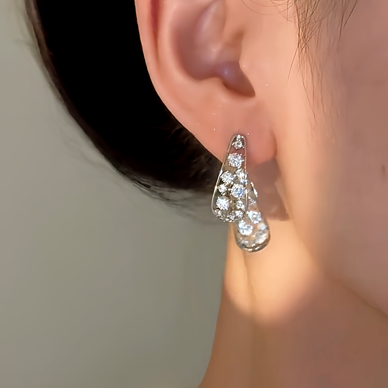 14K Gold-Plated Elegant Zircon Autumn Leaf Earrings