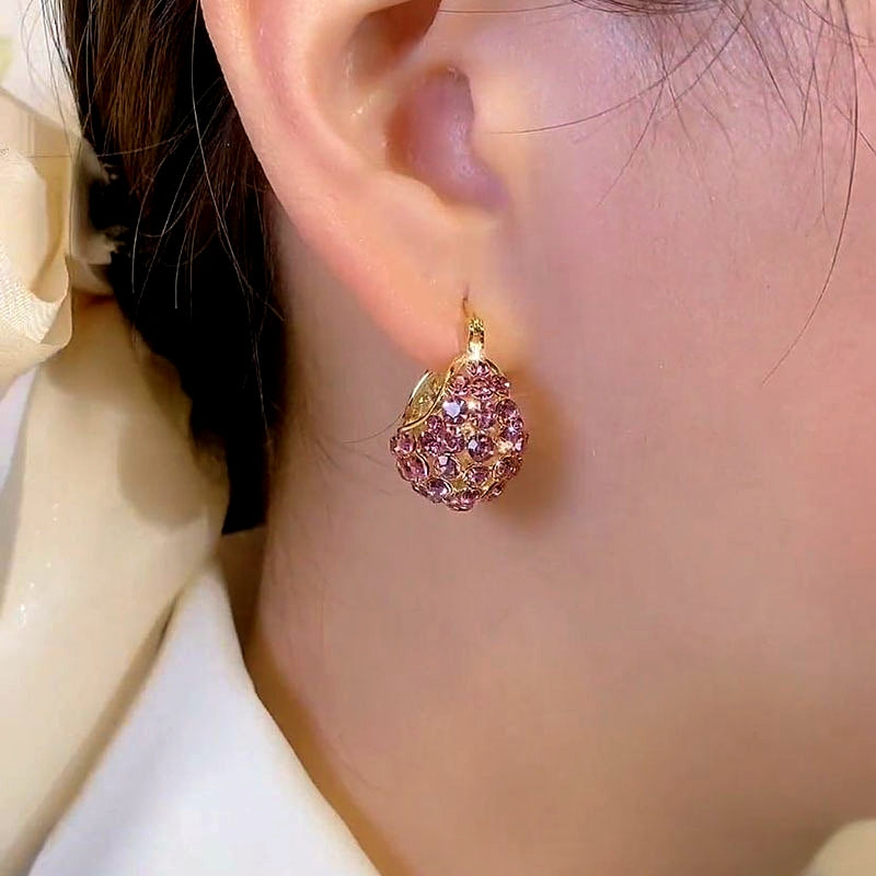 14K Gold-Plated Elegant Zircon Basket Earrings