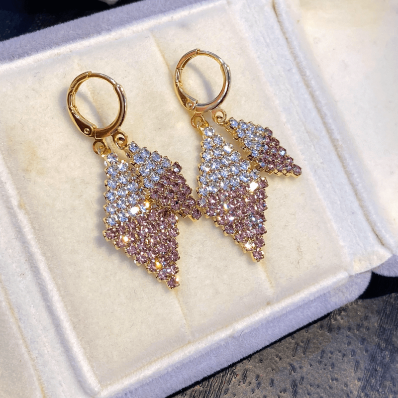 14K Gold-Plated Elegant Zircon Diamond Earrings