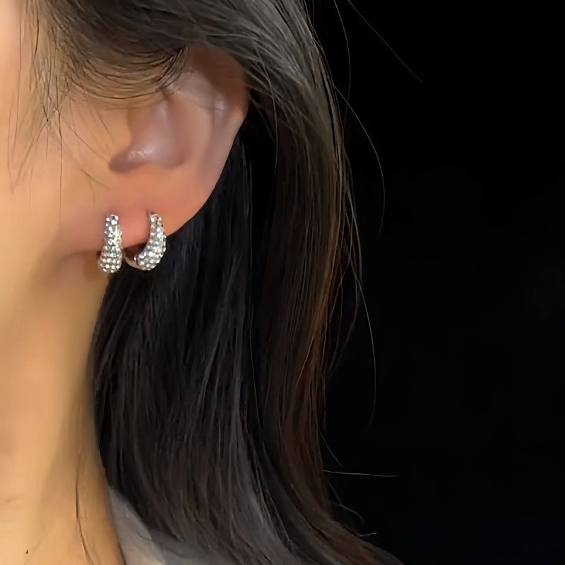 14K Gold-Plated Elegant Zircon Hoop Earrings