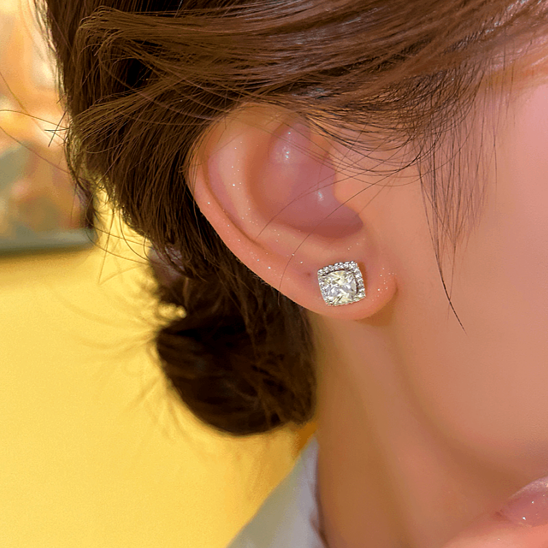 14K Gold-Plated Elegant Zircon Stud Earrings