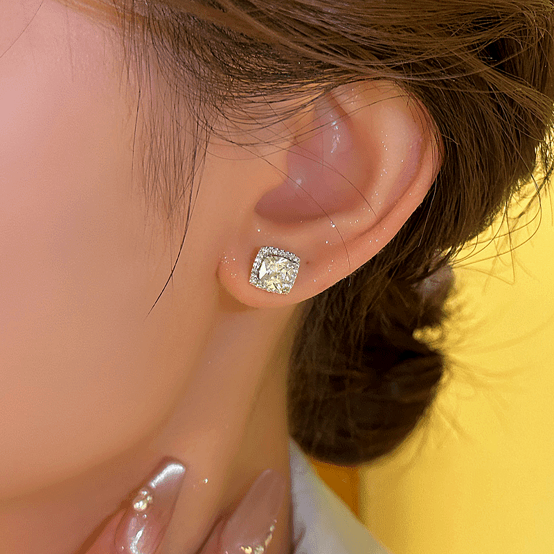 14K Gold-Plated Elegant Zircon Stud Earrings