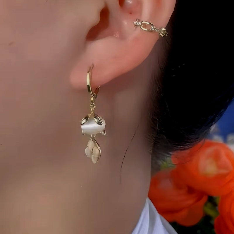 14K Gold-Plated Exquisite Cute Little Civet Cat Earrings