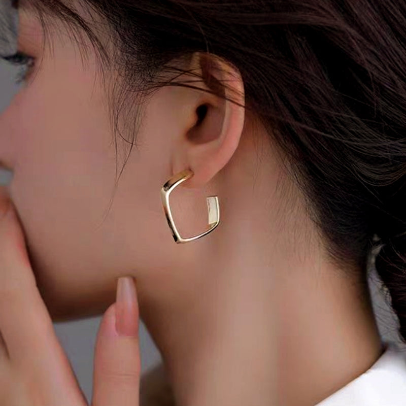 14K Gold-Plated Fashion Irregular Geometric Earrings