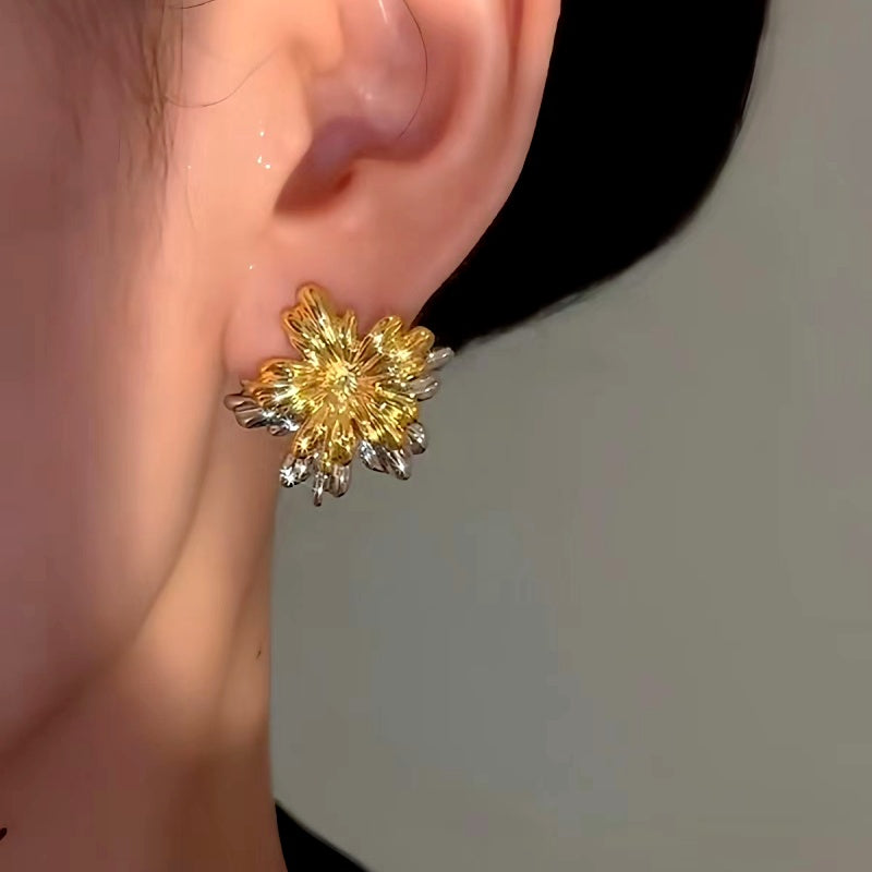 14K Gold-Plated Fireworks Flower Earrings