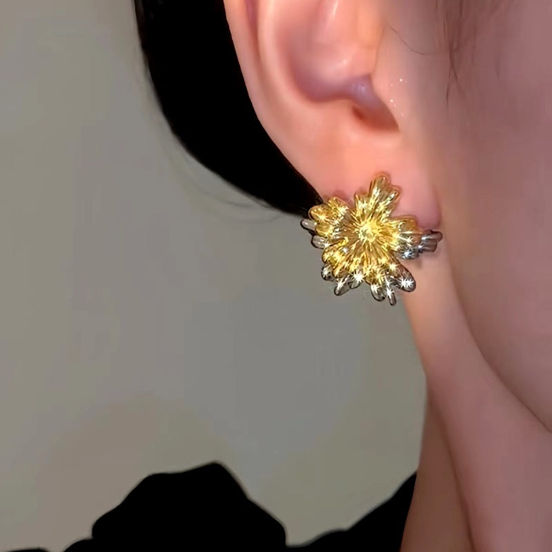 14K Gold-Plated Fireworks Flower Earrings