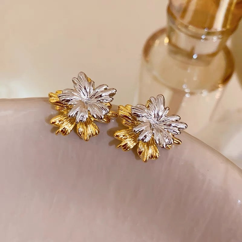 14K Gold-Plated Flower Earrings