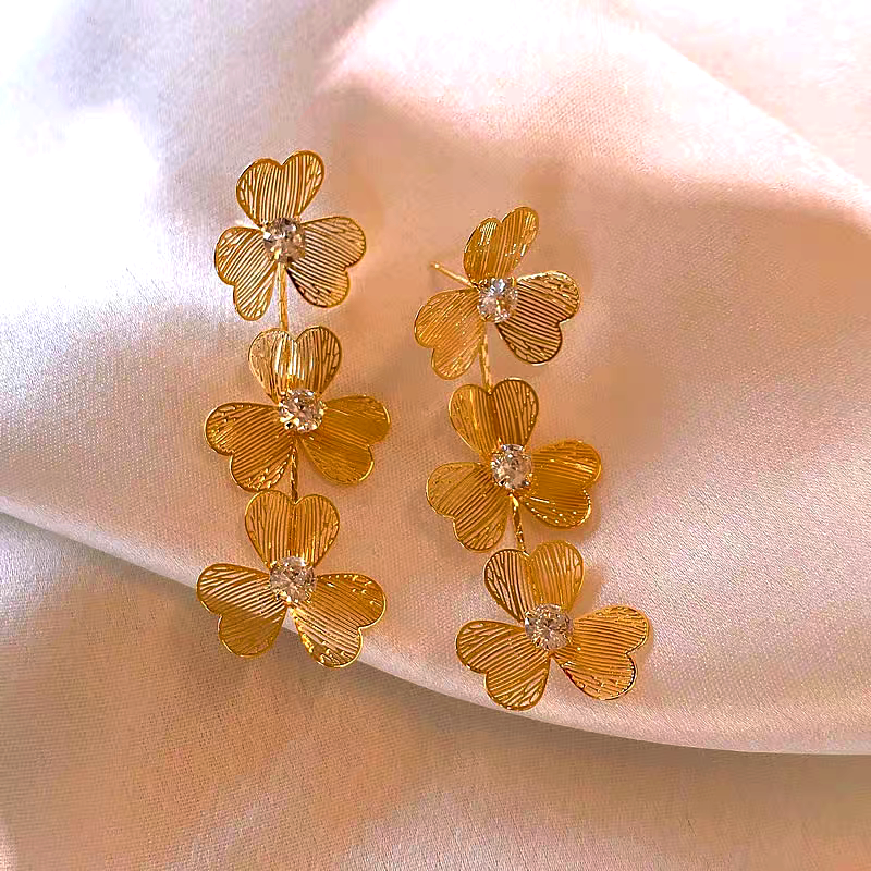 14K Gold-Plated Flower Earrings