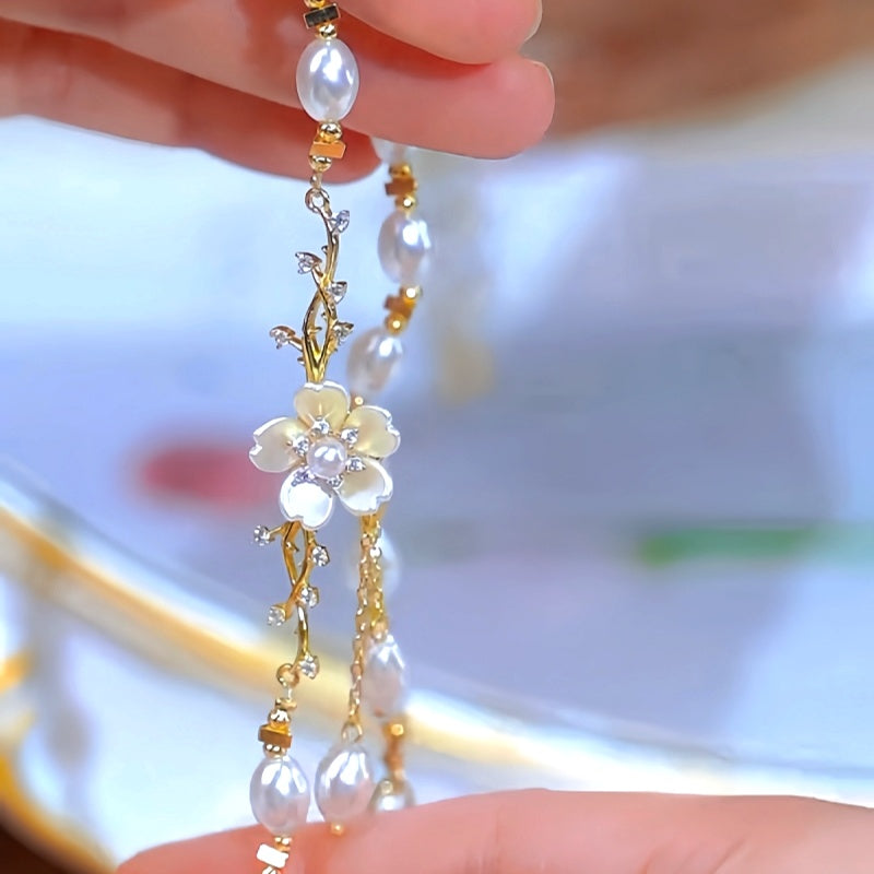 14K Gold-Plated Flower Pearl Necklaces