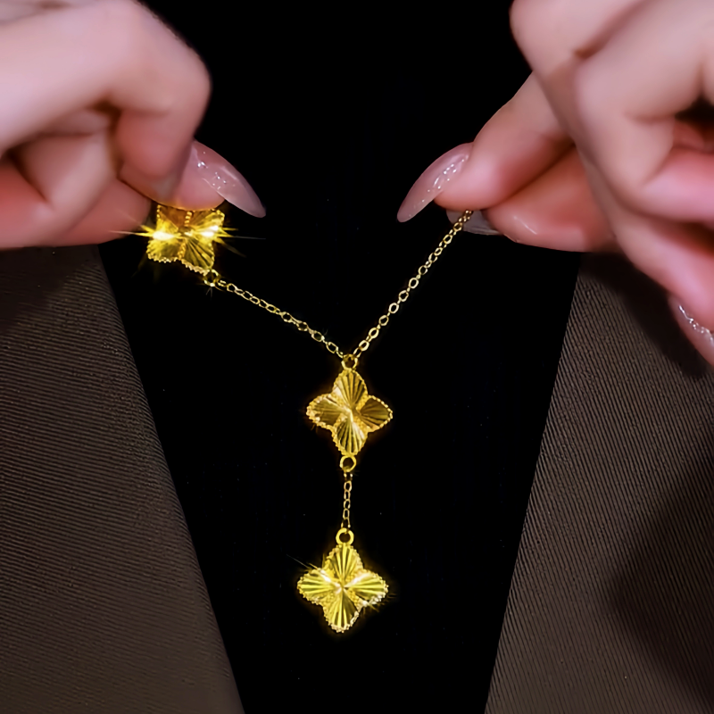 14K Gold-Plated Four-Leaf Clover Necklace