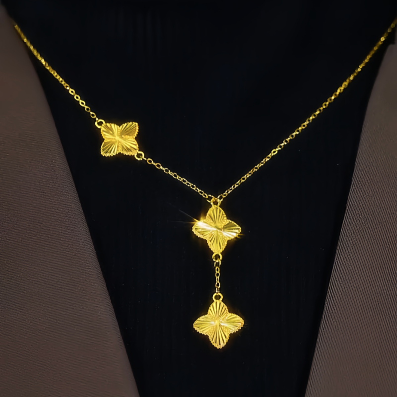 14K Gold-Plated Four-Leaf Clover Necklace